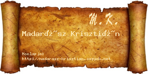 Madarász Krisztián névjegykártya